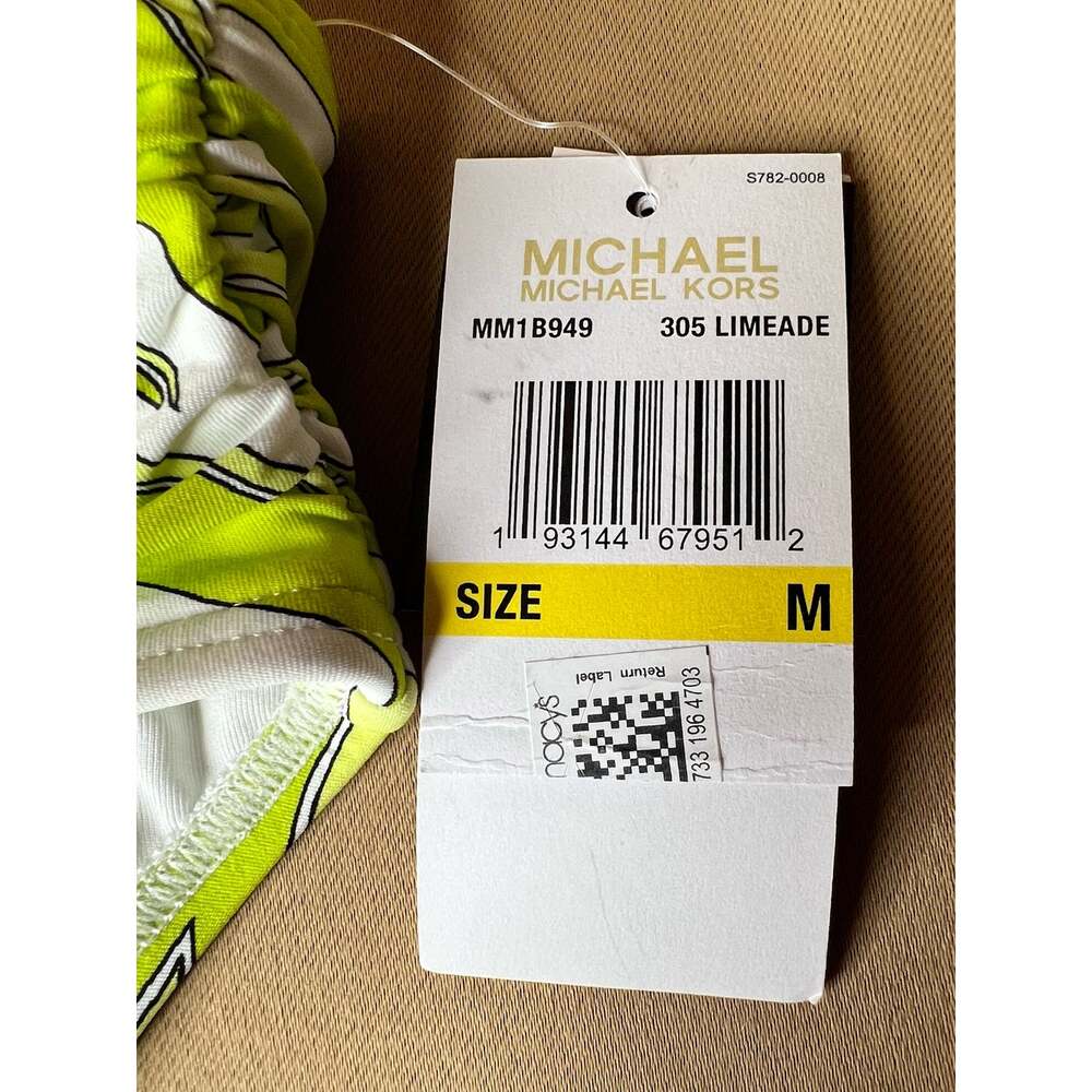 Michael Kors Limeade Zebra Print Bikini Bottom M NWT - Picture 6 of 6